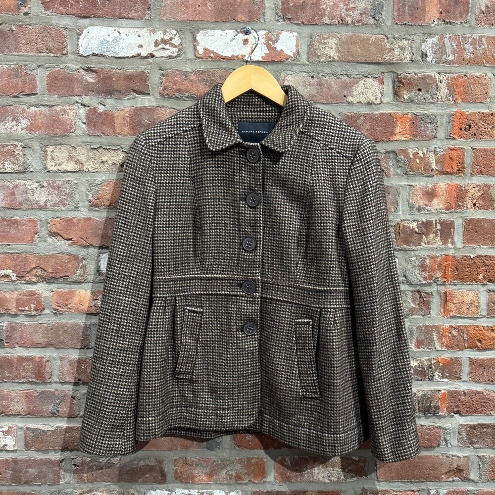 Banana Republic Houndstooth Wool/Linen Jacket